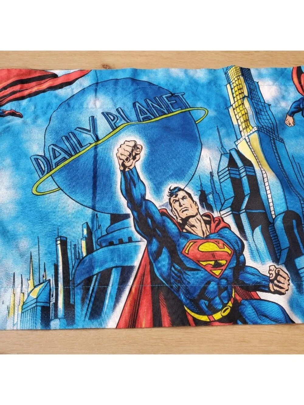 SUPERMAN Daily Planet Gotham DC Comics Window Valance Curtain Set Lot Of 2 83x16